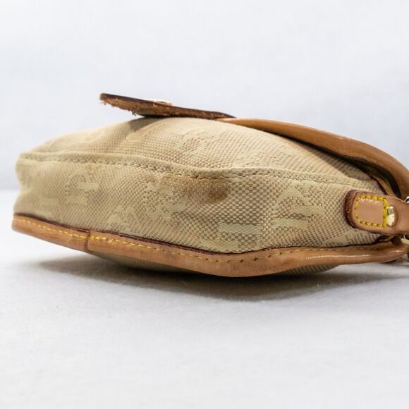 Womens Wristlet Vintage DOONEY & BOURKE Tan Signature Canvas Leather Made in USA - Picture 7 of 11